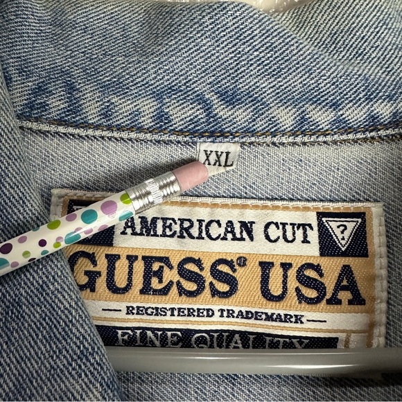 Guess Vintage Denim Jacket American Cut Size XXL - Picture 3 of 11